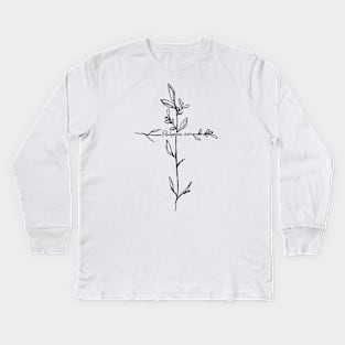 Philippians 4:13 Twig Cross Kids Long Sleeve T-Shirt